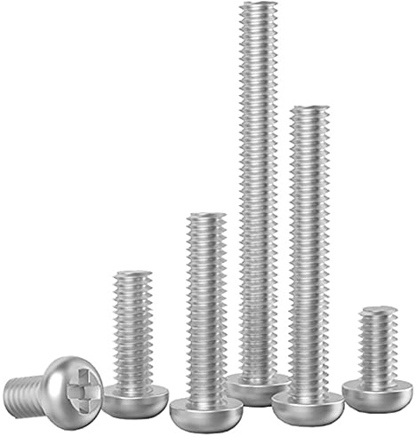 M4 (4mm x 16mm) Phillips Pan Machine Screws (Bolt) - Stainless Steel (A2) (Pack of 20) DIN 7985