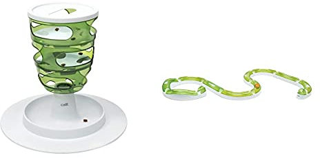 Catit 2.0 Food Tree Futterbaum, Beschäftigungsspiel für Katzen, interaktives Spielzeug für Katzen & 2.0 Spielschiene, Super Circuit, interaktives Spielzeug für Katzen