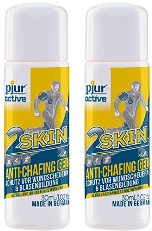 pjuractive 2SKIN - Anti-Chafing-Gel - Nie mehr Blasenpflaster & Wundscheuern - unsichtbarer & wasserfester Hautschutz - 30ml (2er Pack)