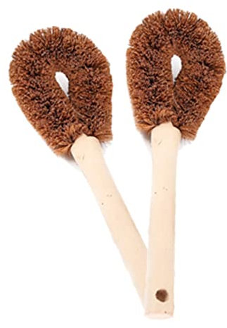 Kitchen Wok Brushes Cleaning Dish Scrubbing Bottle Scrub Brush,Wooden Handle Housework Cleaning Hard Bristle Brush Kitchen Cleaning Brush To Remove Oil Stains 2pcs(Color:Brown,Size:One size)