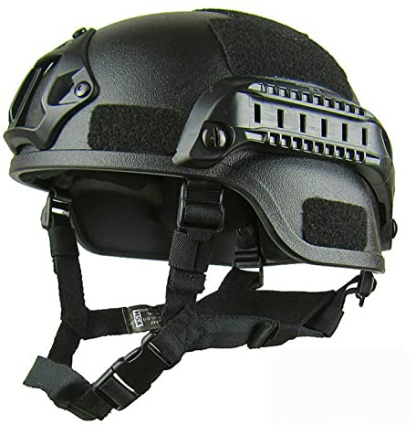 Casco táctico estilo MICH2000, casco táctico ligero, casco táctico de seguridad con soporte LVN y carriles laterales, casco de protección de estilo militar para airsoft, paintball, táctico militar