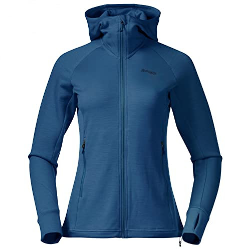 Bergans Damen Ulstein Wool Hood Jacke, North sea Blue, XS
