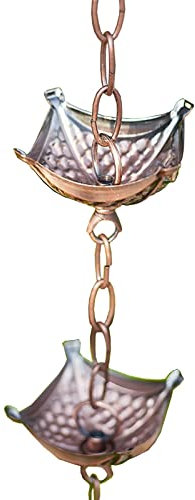 Regenkette Outdoor-Regenketten für Dachrinnen, Regenfänger aus Metall Im Japanischen Stil für Wohnkultur für Fallrohre, Garten Terrasse Veranda Regenketten Gewicht (Color : Style1, Size : 260cm(8.5f