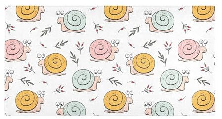 Badematte, niedliche Schnecken, Blätter, Beeren, Badezimmerteppich, weicher Plüsch, saugfähig, zottelig, rutschfest, waschbar, für Küche, Schlafzimmer, 99 x 50 cm