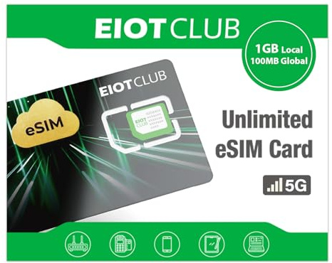 EIOTCLUB eSIM Adapter for Android, Upgrade SIM Slot to eSIM, 1.1GB Starter Data Included (1GB EU + 100MB Global), Store 9 Profiles, Seamless Switching, Reusable, Global Travel Solution