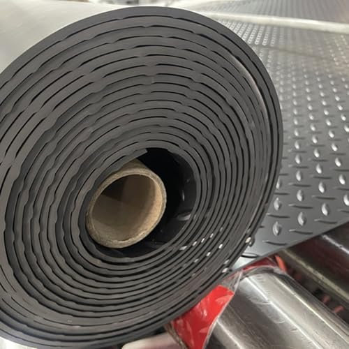 UrbanUp Gummimatte 5 Mm Dicker Garagenbodenbelag mit Anti-Rutsch-Muster, Robuste Gummimatten für Garagenböden, wasserdichte Gummimatten, Allzweckmatte(Black,1x1m (3.3 x 3.3ft))