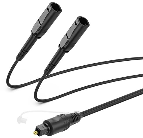 Toslink Digital Optical Splitter Adattatore Cavo 1 in 2 Out, SPDIF audio 1 Connettore Ingresso 2 Femmina Digital Fiber Optic SPDIF Splitter per TV, lettore DVD, amplificatore