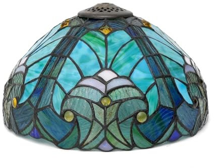 Sostituzione dell'ombra Tiffany da 12 Bordo di anguria macchiata verde Apertura piccola apertura in vetro Plamate Arte Sostituzione di decorazioni per la lampada lampada lampada da parete