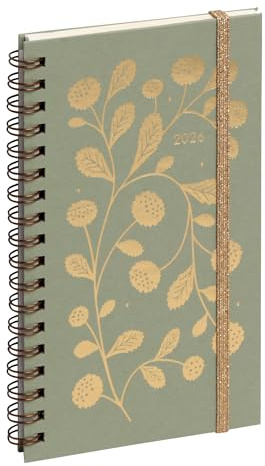 Exacompta 1608053E Space Pocket Agenda 16S spiral växt 9 x 16 cm vecka januari till december 2026 - grön