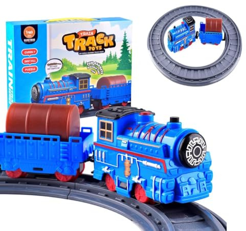 Juego de Tren para Niños, Set de Juego con Pistas para Tren de Juguete, Ferrocarril Clásico Infantil, Regalos Cumpleaños y Navidad, para Niños y Niñas a Partir de 3 Años