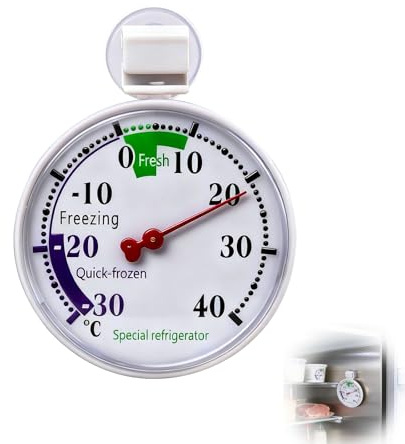 RV Refrigerator Thermometer, -30-40°C/-22-104°F,Suction Cup RV Fridge Thermometer for Freezer or Cooler