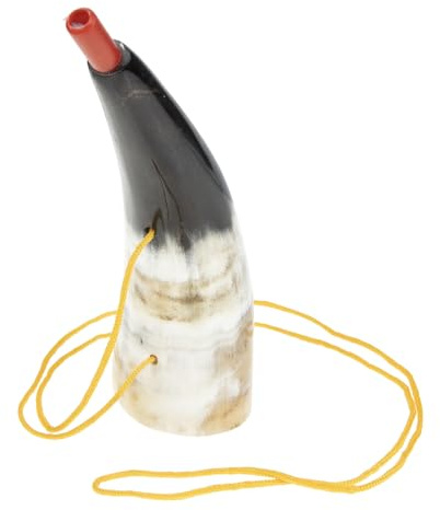 KICHOUSE Cuerno Vikingo de Buey Natural 1 Pieza 20-22 CM Trompeta para Bocina Portátil para Animar Juegos Deportivos y Fiestas al Aire Libre Modelo de Trompeta de Simulación