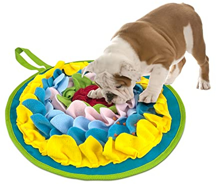 WishLotus Slip-Free Pet Snuffle Mat with Hanging Rope, Snuffle Mat for Dogs to Consume Energy and Relieve Stress, Pet Snuffle Mat for Rabbits, Hamsters, and Dogs to Improve Digestion