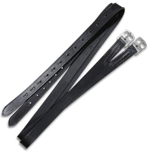 Brama West Correas para estribos de piel, 1 par, 125 cm, color negro