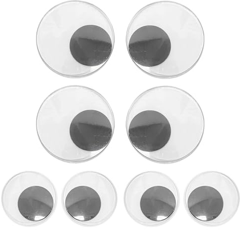 DHSBGWSX Lot de 4 paires d'yeux autocollants - Yeux oscillants autocollants - Yeux mobiles - Accessoires de scrapbooking - Autocollants pour les yeux