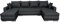 Ecksofa Etna bis U-Form in schwarz