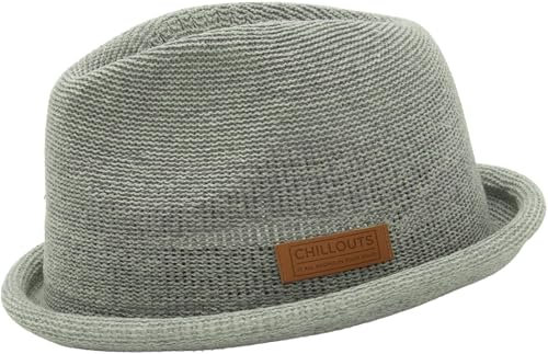 CHILLOUTS Tocoa Hat - Pork Pie Hut Herren/Damen, 100% Polyester, Unisex Sommer Trendhut, Crushable, Adjustable, grau, L-XL
