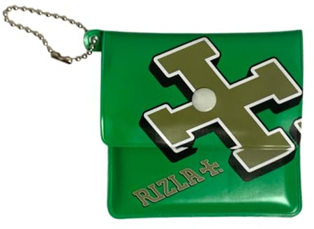 Foil-Lined Pocket Ashtray with Button Fastening – Reusable & Portable Travel Ashtray, Green