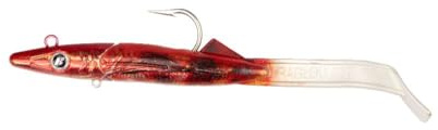 Ragot RAGLOU HYBRID Monster Gummi-Shad mit Rasselsystem, VMC® Haken, 14-20 cm, 45-145 g, 2 Stück, Gummifisch, Meeresköder für Norwegen (Abalone Red, 74g)