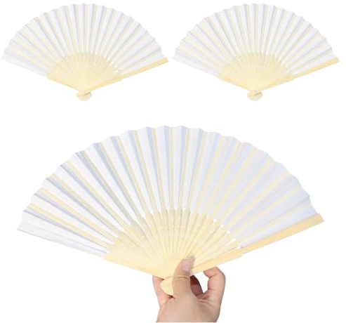 duoyif Fläkt vitt vikbart papper bambu gör-det-själv bröllop 21 cm 3 stycken