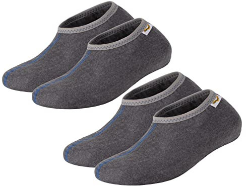 TippTexx 24 2 Paar Stiefelsocken (41/42, Grau mit Wolle - 2 Paar)