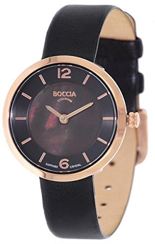 Boccia Damen Digital Quarz Uhr mit Leder Armband 3266-03