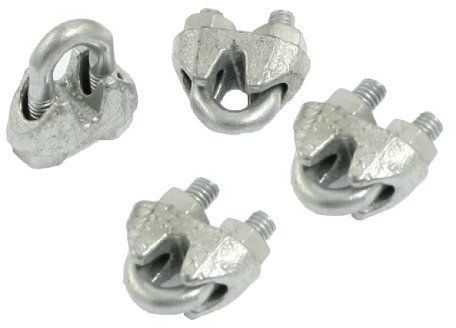 Aexit Ton argent 3/25 Clip de corde fil métallique Serre-câble 4 pcs 272C737