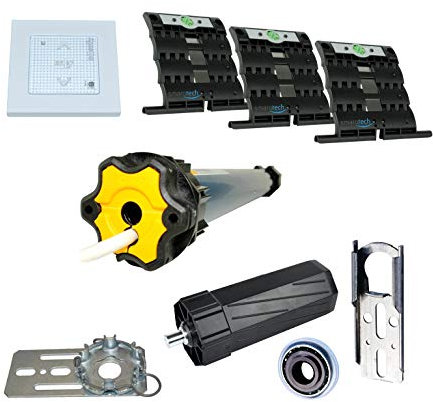 Nachrüstset mit smarotech® Montageset SW60 zum Modernisieren von Gurt/Kurbel mit Funk-Rollladenmotor (Montageset, Oximo io 6/17, Wandsender)