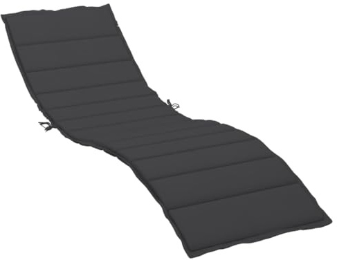 vidaXL Cuscino per Lettino Nero 200x50x3 cm in Tessuto Oxford