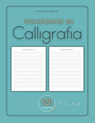 Quaderno di Calligrafia: 120 Pagine A4 Righe Larghe con Linea Tratteggiata in Mezzo per Scrittura a Mano, Hand Lettering, Appunti | Scuola, Ufficio, Tempo Libero