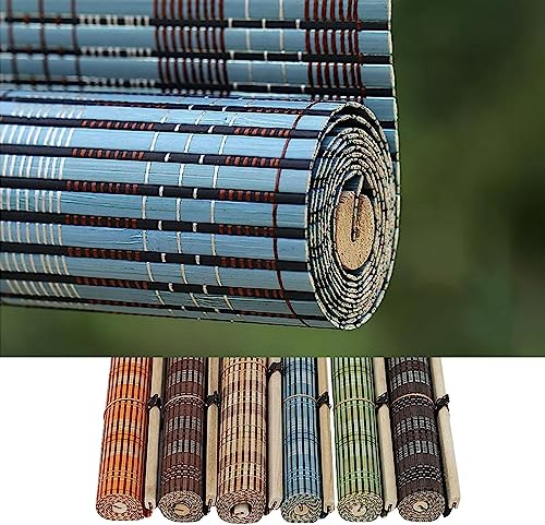 DUYULIANG Tenda A Rullo in bambù Naturale 60 80 110 135 150CM Avvolgibile Bamboo Cortina di bambù, Personalizzabile, Impermeabiles, Tapparella di bambù Interni Finestre con Tiretto Laterale