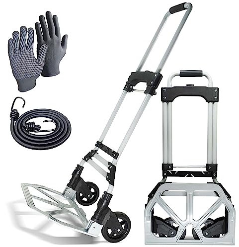 WMR Heavy Duty Folding Aluminium Hand Truck Trolley | Multi-Purpose Sack Barrow Cart | Lightweight & Durable Aluminium Trolley for Luggage, Groceries, Office, Warehouse | 80KG Load Capacity