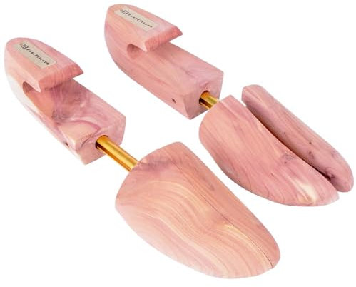FootFitter Shoe Trees for Women, Split Toe, Wide Heel, Premium Wood Shoe Shaper with Odor Control, USA Cedar (Women's Medium) DW29