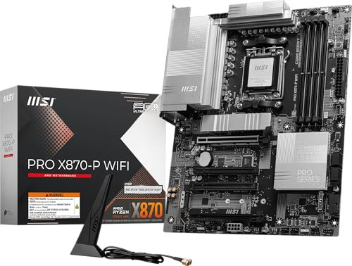 MSI Pro X870-P WiFi ProSeries - Placa Base AMD Ryzen 9000/8000/7000, AM5, DDR5, PCIe 5.0, M.2 Gen5, SATA 6 GB/s, USB 40 Gbit/s, HDMI/DP, Wi-FI 7, Bluetooth 5.4, LAN 5 Gbit/s, ATX