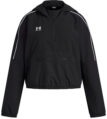 Under Armour Anorak Challenger Filles, Parka Fille déperlante et Respirante, Anorak Fille en Tissu léger et extrêmement résistant, Black/White, YLG, Black/White, YLG