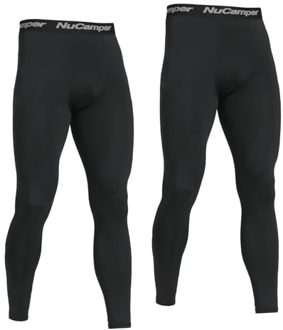 NuCamper Pantaloni a Compressione Uomo Pantaloni da Corsa da Uomo Lunghi Leggings Aderenti e Traspiranti Pantaloni a Compressione ad Asciugatura Rapida per il Fitness Funzionali I'allenamento Atletico