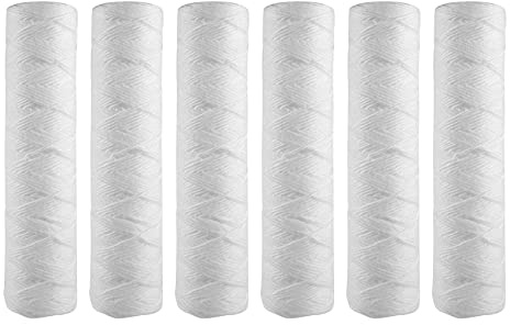 Fangxuee Cartucho de Filtro de Agua para Sedimentos de 10 Micras de Cuerda, Paquete de 6, FiltracióN de Sedimentos para Toda la Casa, Universal