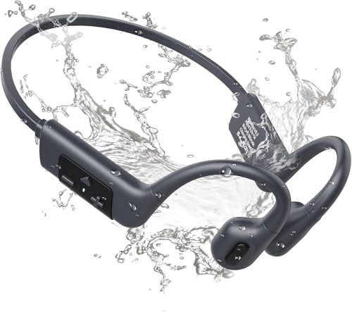 MONODEAL Auriculares Conduccion Osea Natacion, Auriculares Natacion Bluetooth 5.3 IP68 Sumergibles Prueba de Agua, Natacion MP3 con 32 GB Memoria, para Nadar Correr y Ciclismo