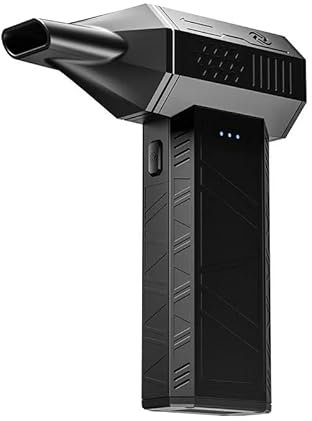 Mini Souffleur Électrique Portable, 110 000 TR/Min, 150G de Pression d'air, 4 Embouts, 4H d'Autonomie, Noir