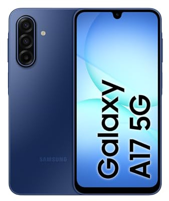 Samsung Galaxy A17 5G 128GB - Teléfono Móvil con IA, Marco Fino 7,5mm, Pantalla Grande, Cámara 50MP, 4GB RAM, Batería 5000mAh, Azul, Garantía del Fabricante 3 Años + 1 Año Extra
