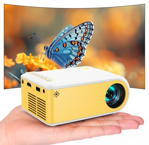 Mini proiettore Bluetooth e WiFi, proiettore piccolo per cellulare, 1080P supporto proiettore iPhone/Android, Home / Outdoor Film Proiettore compatibile con smartphone/tipo C/HDMI/USB/Fire Stick/PS5