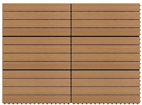 INLIFE Carreaux de terrasse 6 pcs WPC 60x30 cm 1,08 m² Marron