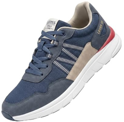 LEOSS ORIGINAL Scarpe Sportive Uomo Sneakers da Passeggio Comode con Suola Ammortizzata per Trekking Leggero e Tempo Libero(Blu Scuro, 43 EU, MLE260287-3)