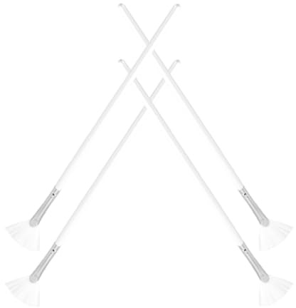 MAJORMENCH 4 Brochas Faciales en Forma de Abanico para Mascarillas, de Madera y Nailon, Fáciles de Limpiar, para Aplicar Cuidados Faciales