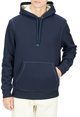 Amazon Essentials Sudadera con Capucha y Forro Polar Hombre, Azul Marino, S
