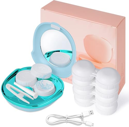 VORDRASSIL MV5 Ultrasonic Contact Lens Cleaner, Portable with USB Charger, Fit Disposable Soft, Colored & RGP OK Lenses (Blue)