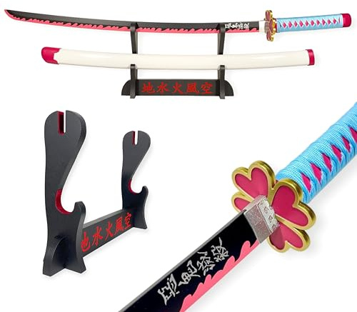 Katana Mitsuri Kanroji - Spada in legno, supporto giapponese incluso