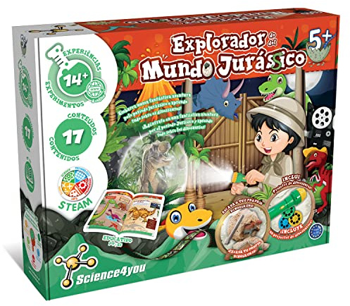 Science4you Explorador Jurasico para Niños 4 5+ Años - Juego Paleontologia con 14+ Experimentos, Kit Excavacion, Puzzle Dinosaurios,Huevos Dinos, Juegos Educativos para Niñas y Niños 4 5 6 7+ Años