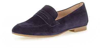 Gabor Femme Chaussures Basses, Dame Mocassin,Chaussons,Pantoufles,Chaussures de collège,Loafer,Chaussures d'affaires,Bleu (atlantik),37 EU / 4 UK