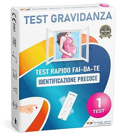 TEST GRAVIDANZA PRECOCE SU SANGUE Adeste - Rapido fai da te per la rilevazione dell'ormone hCG che indica una gravidanza in corso